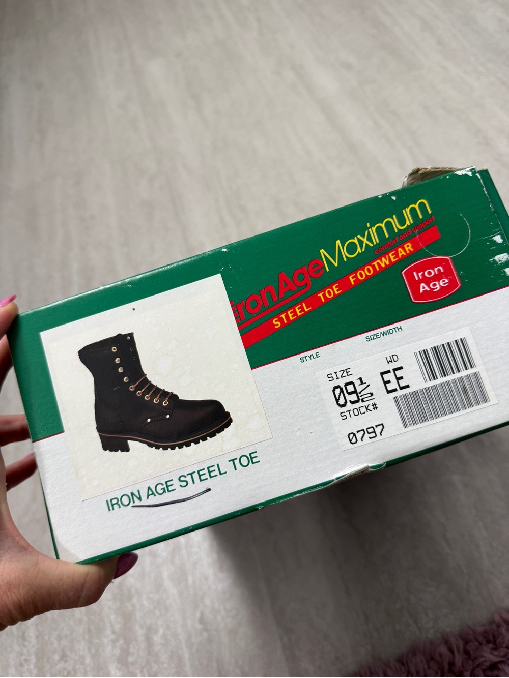 Vintage Iron Age Mountain Steel Toe Black leather logger boots Michael Myers New - Picture 9 of 9